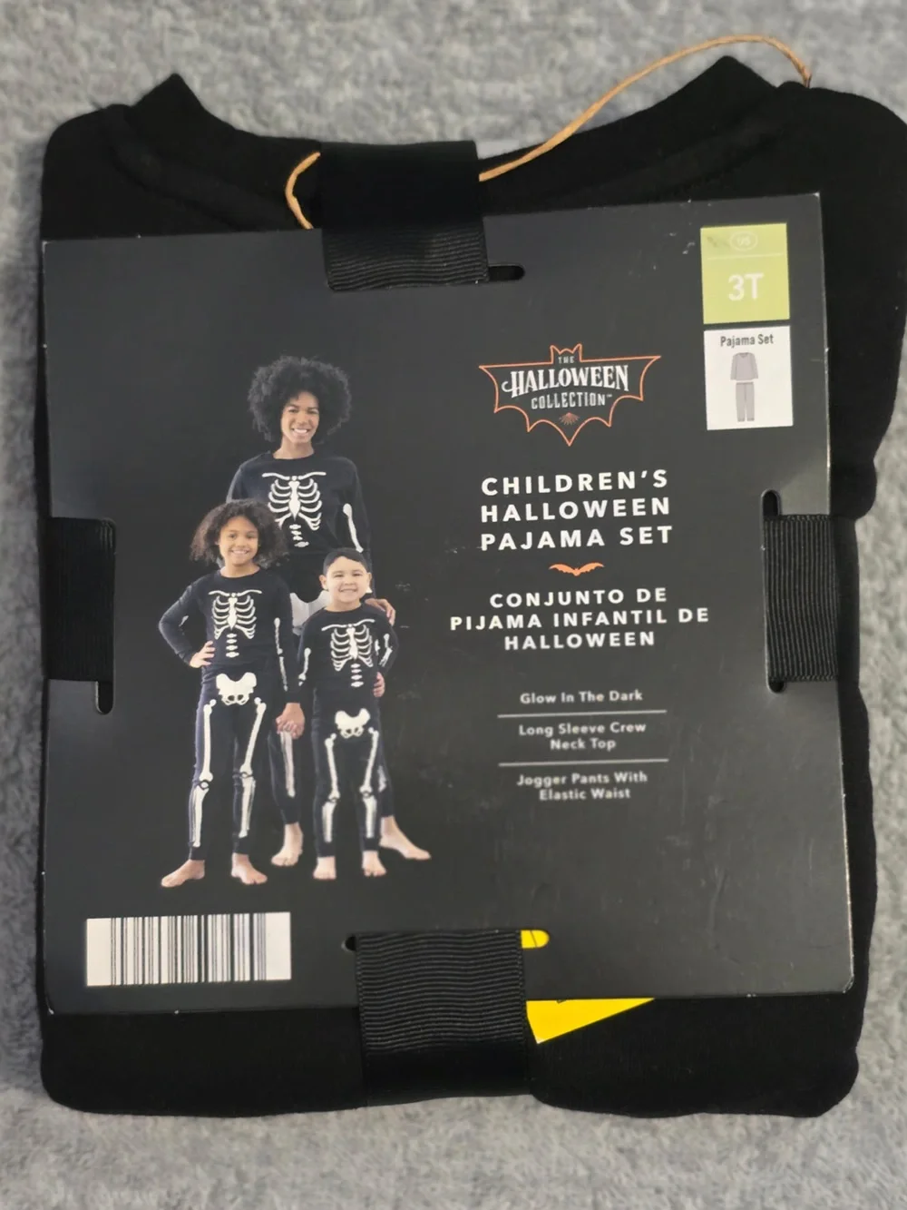 Kids Black Skeleton Pajama Costume Set by